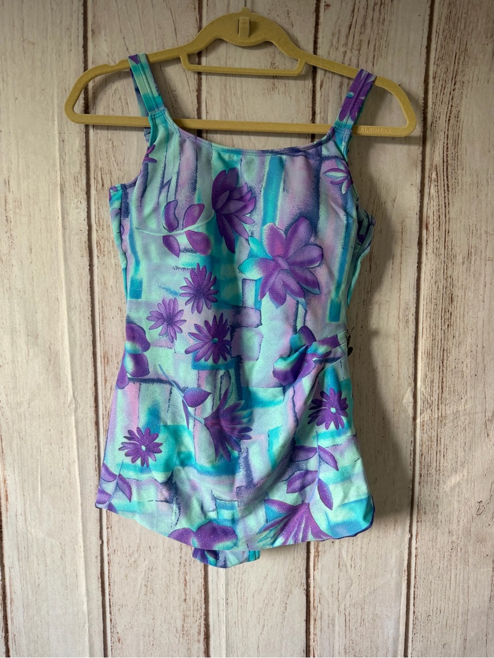Vintage Christina Floral Print One-Piece Swimsuit Size 12